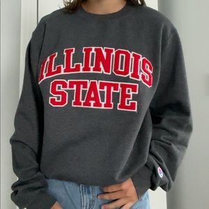 Champion Illinois State University grey crew neck